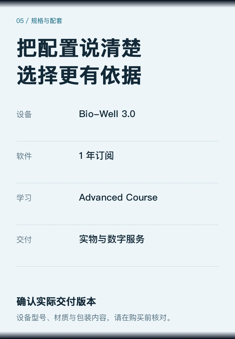 Bio-Well 入门组合 · 使用场景